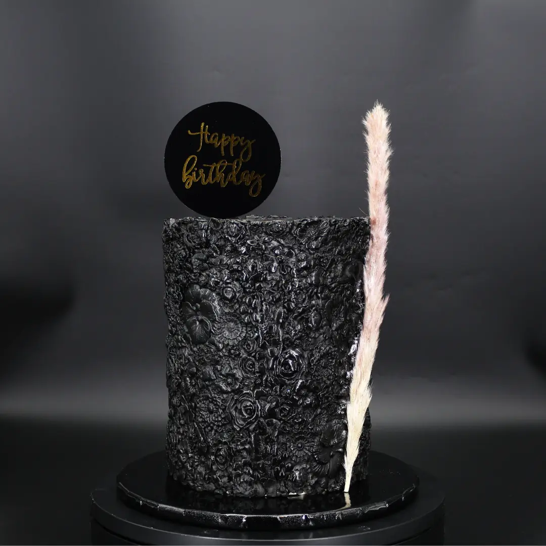 Black Flowers Wall cake, a Gourmet Tale by Cakes Designs 3NL