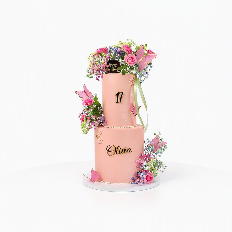 Tiered, Butterfly Heart, a bespoke Gourmet Cake by Cakes Designs 3NL