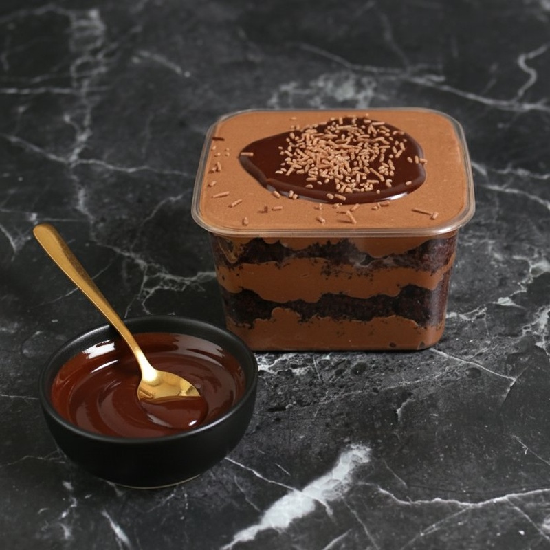 Chocolate Brigadeiro, with sauce, a bespoke Gourmet Cake by Cakes Designs 3NL