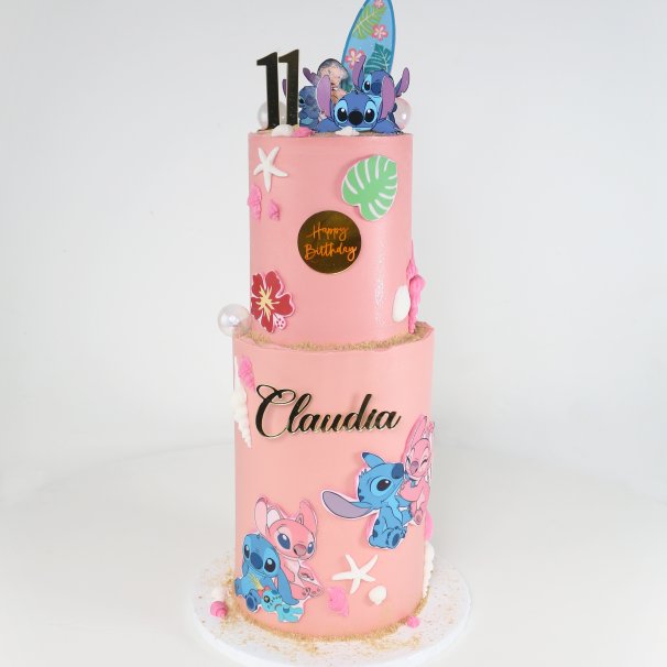 Lilo & Stitch, white background, a bespoke Gourmet Cake by Cakes Designs 3NL