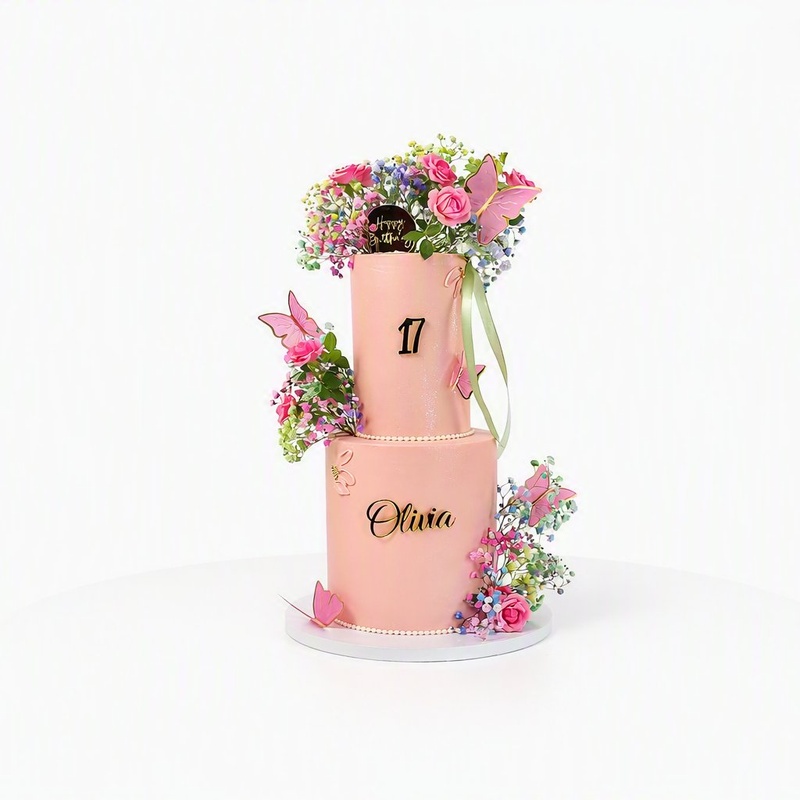Tiered, Butterfly Heart, a bespoke Gourmet Cake by Cakes Designs 3NL