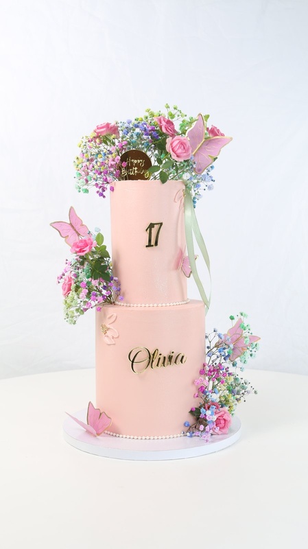 Tiered, Butterfly Heart, a bespoke Gourmet Cake by Cakes Designs 3NL