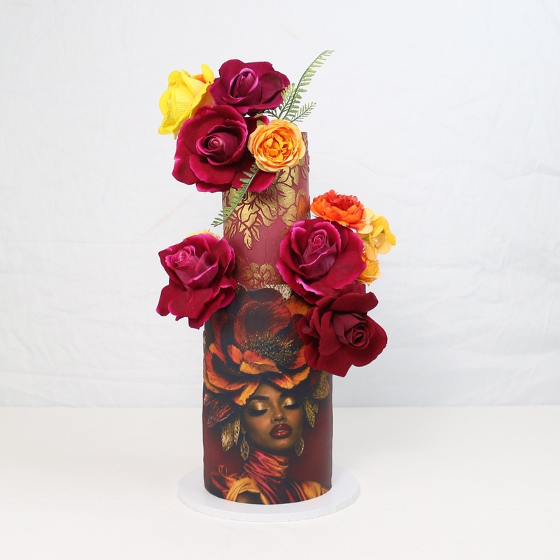 Tiered, African Rose Majesty, a bespoke Gourmet Cake by Cakes Designs 3NL